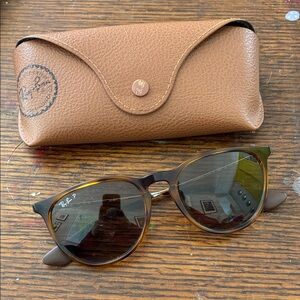 Ray-Ban Tortoise Shell Sunglasses with Tan Case